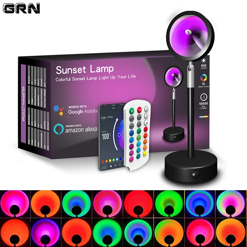 Smart Home Network - Smart LED Sunset Lamp Colorful Changing
