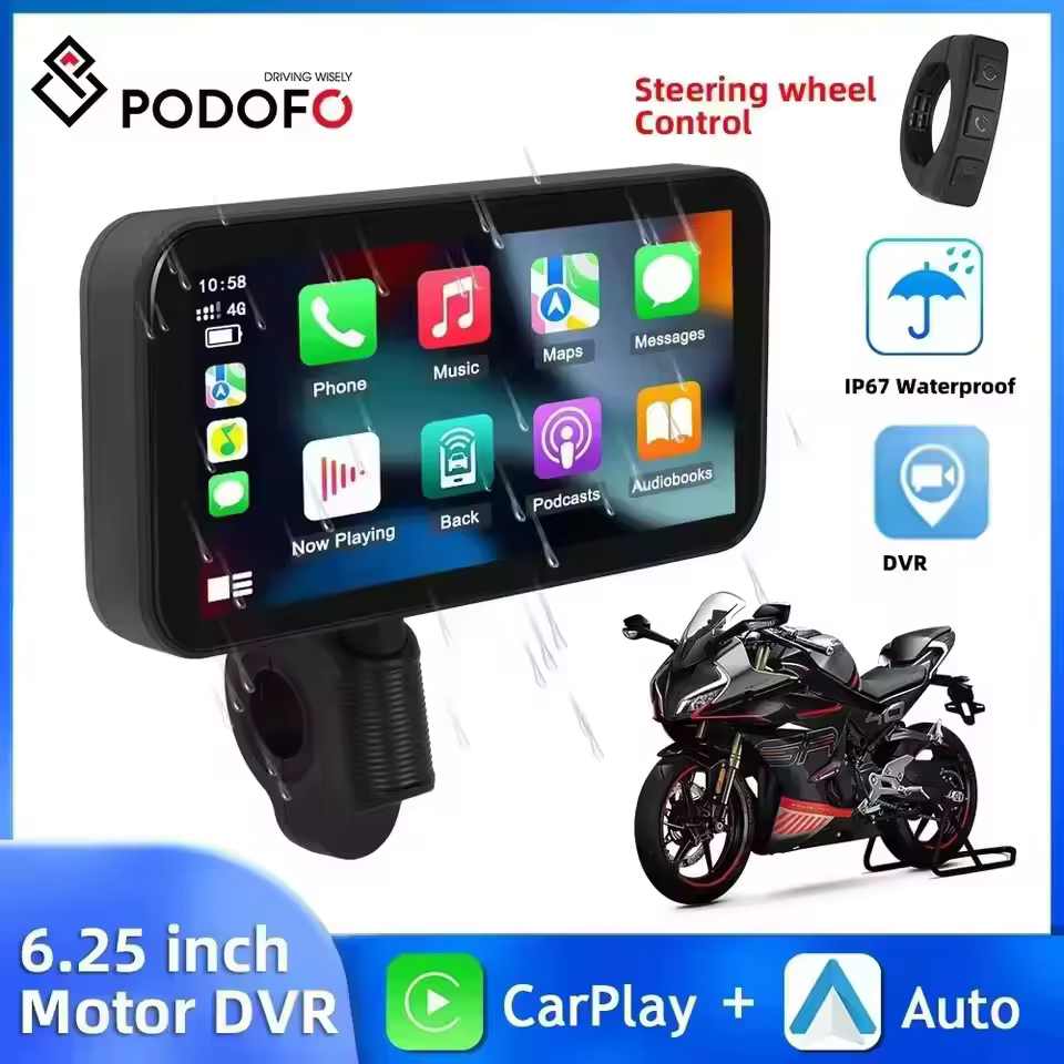Smart Home Orvibo - Podofo Motorcycle Navigation Carplay 6.25'' Smart