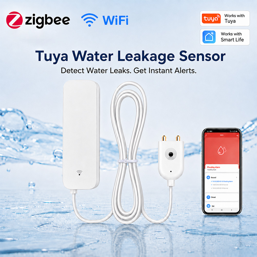 Smart Home Network - ZigBee WiFi Water Leak Sensor Flood