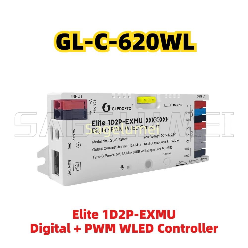 Wifi Led Dimmer - WLED Controller Elite 1D2P-EXMU GL-C-620WL Built-in