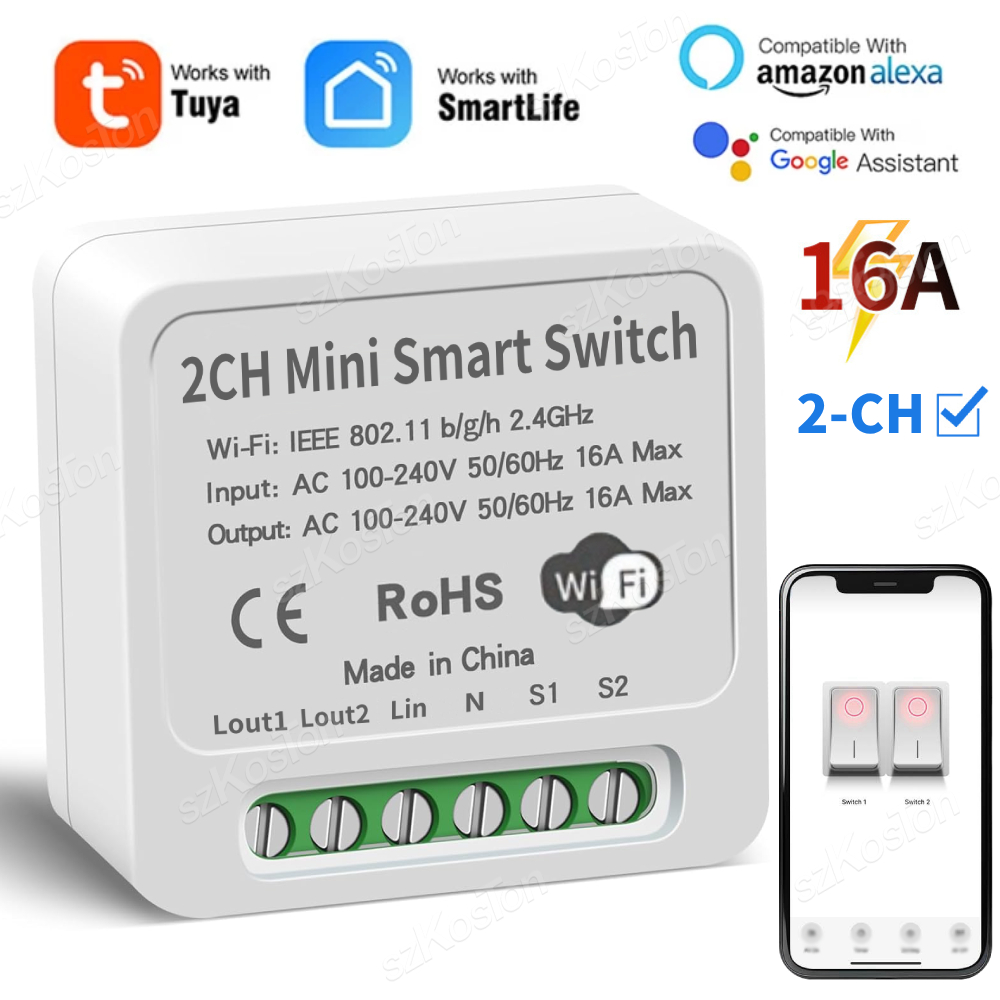 16A Tuya WiFi Smart Switch Mod - огляд і ціна Smart Home Tuya